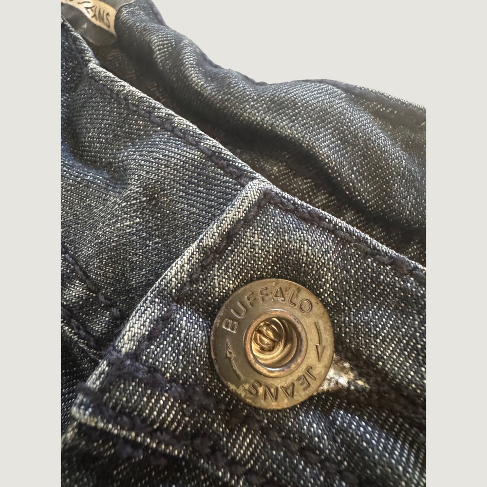 Buffalo David Bitton Jeans Mens 40 Blue Dark Wash Whiskered Bootcut Denim - Picture 11 of 11